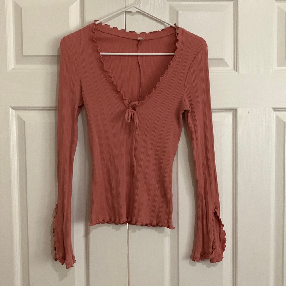 Free people coral shirt
